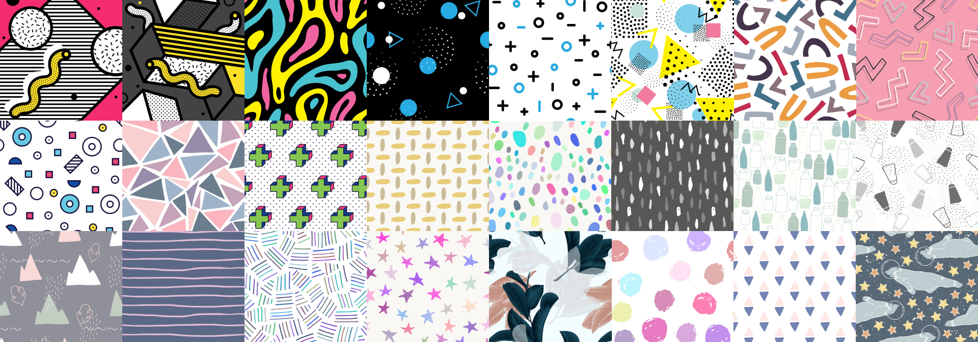 Various vector pattern backgrounds that can be used to replace single color backgrounds in videos